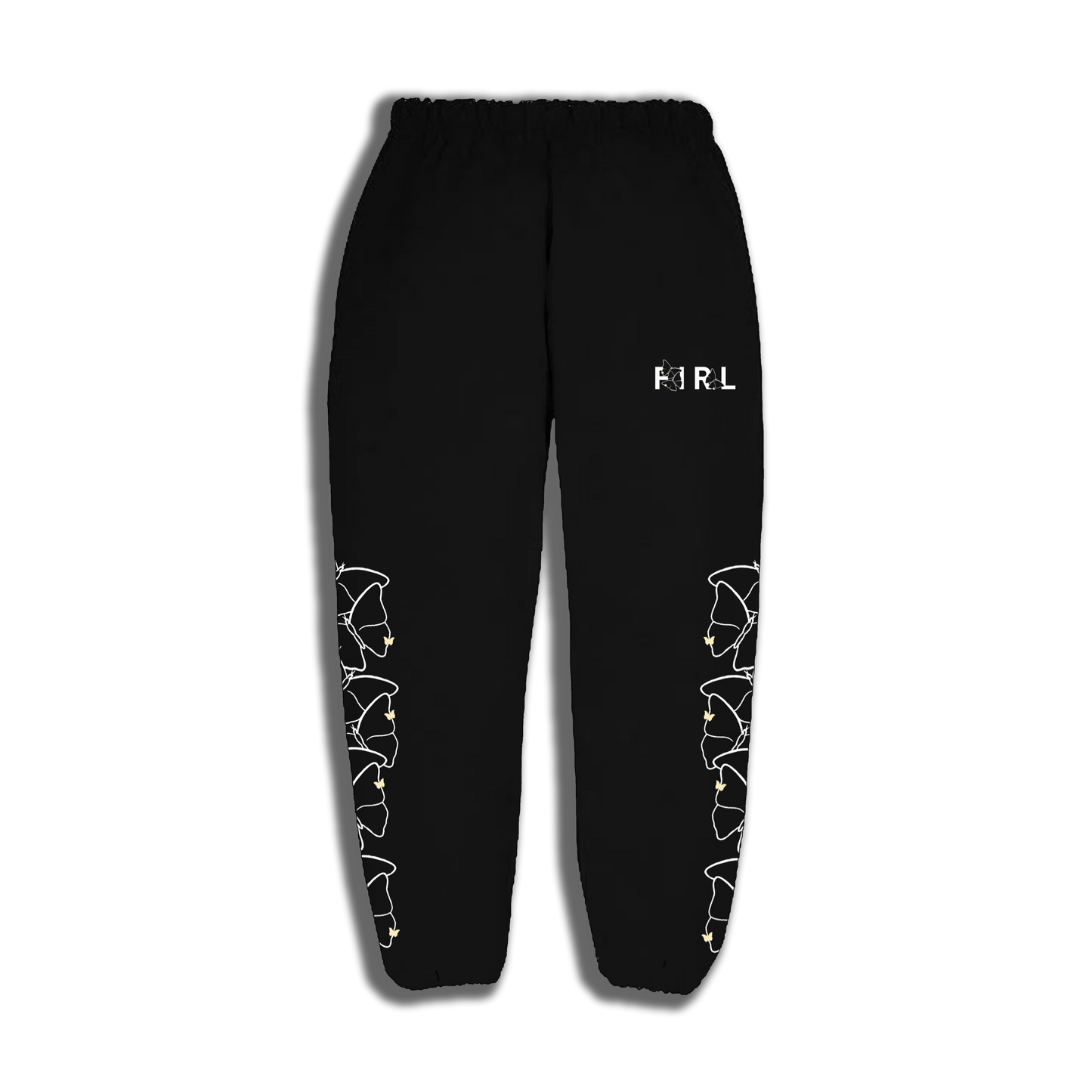 FIRL BUTTERFLY PATTERN SWEATPANTS - BLACK/CREAM/WHITE