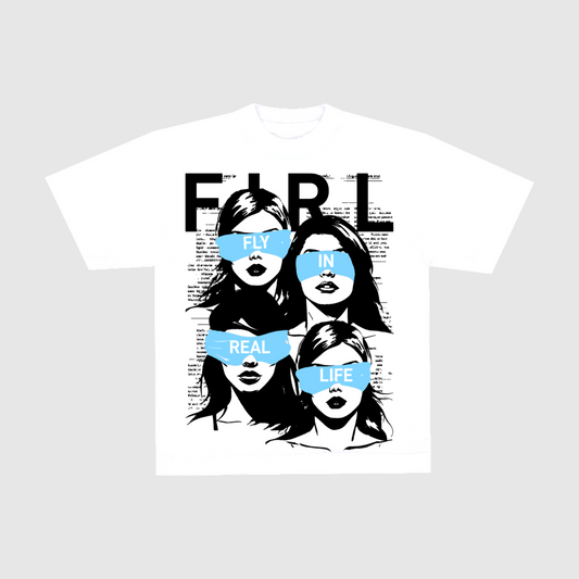 FIRL BLINDED BY REALITY TEE - WHITE/BLACK/BLUE