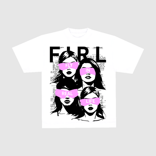 FIRL BLINDED BY REALITY TEE-WHITE/BLACK/PINK